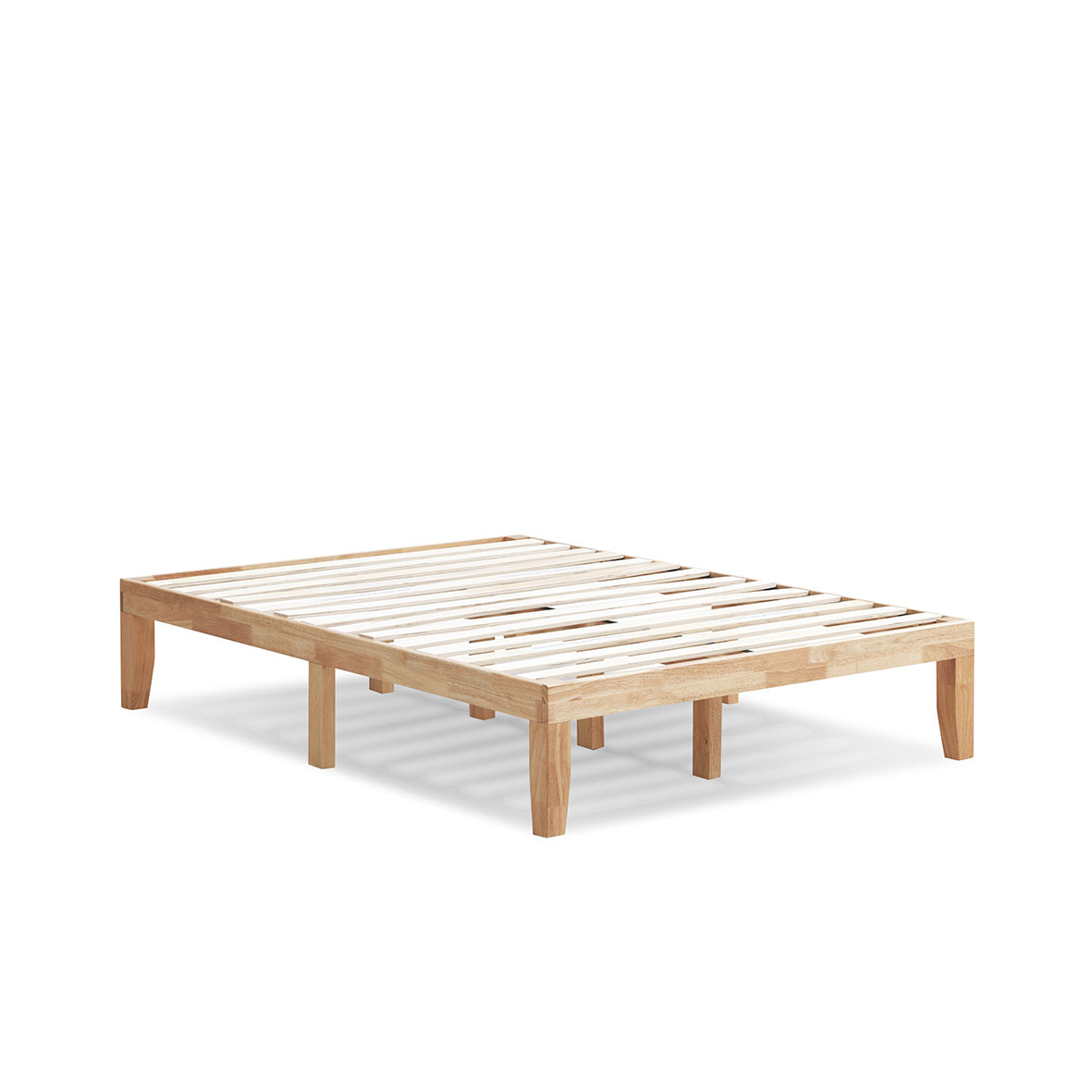 14'' Full Size Wooden Platform Bed Frame W/ Strong Slat Support - Natural