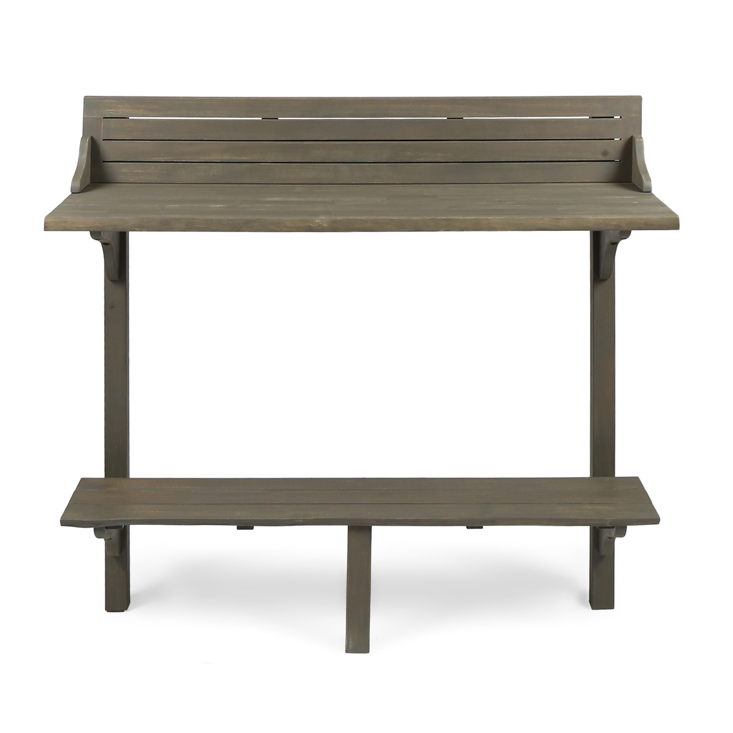Cassie Outdoor Acacia Wood Balcony Bar Table - Natural Stained