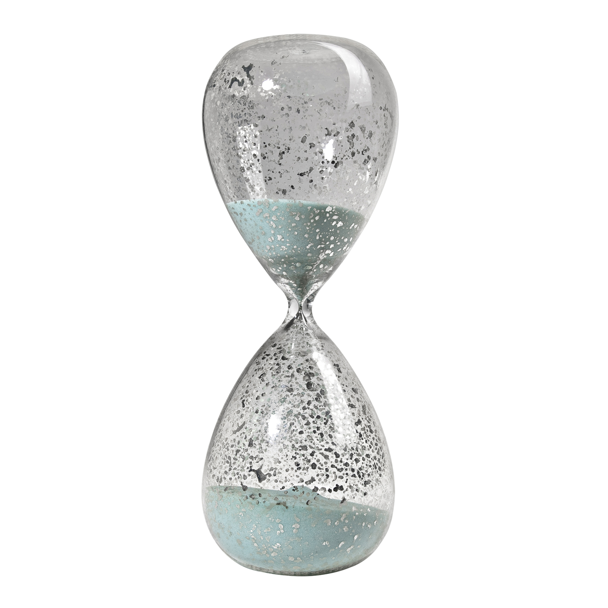 Doug 10 Inch Decorative 60 Minute Hourglass Accent Decor, Teal Blue Sand- Saltoro Sherpi