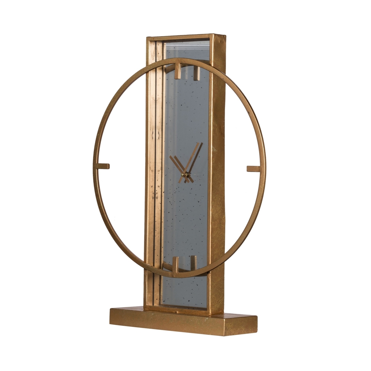 27 Inch Modern Decorative Accent Table Clock, Open Face, Gold Finish- Saltoro Sherpi