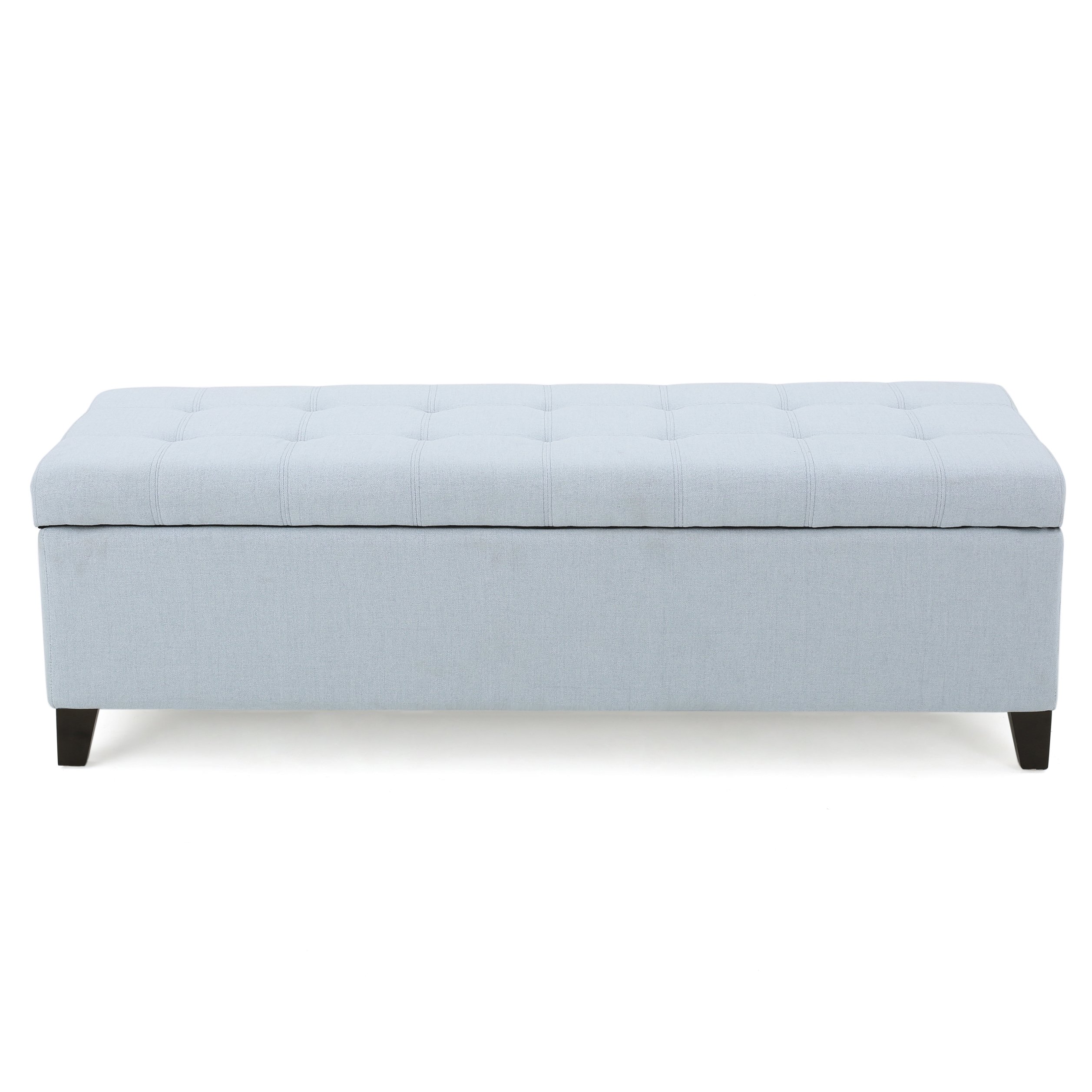 Sterling Fabric Tufted Storage Ottoman - Light Sky