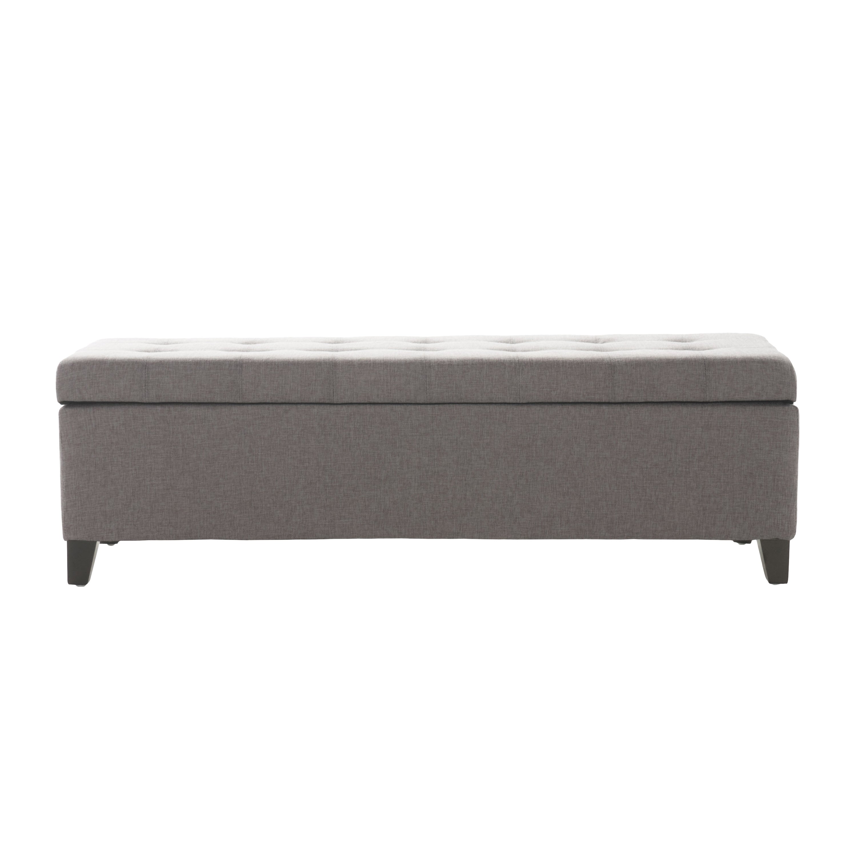 Sterling Fabric Tufted Storage Ottoman - Gray