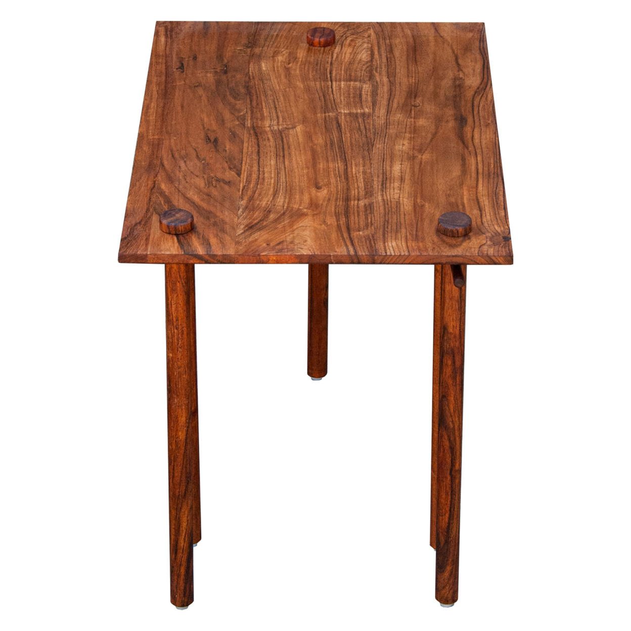 18 Inch Rectangular End Table With Pull Out Extension And Grain Details, Brown, Saltoro Sherpi