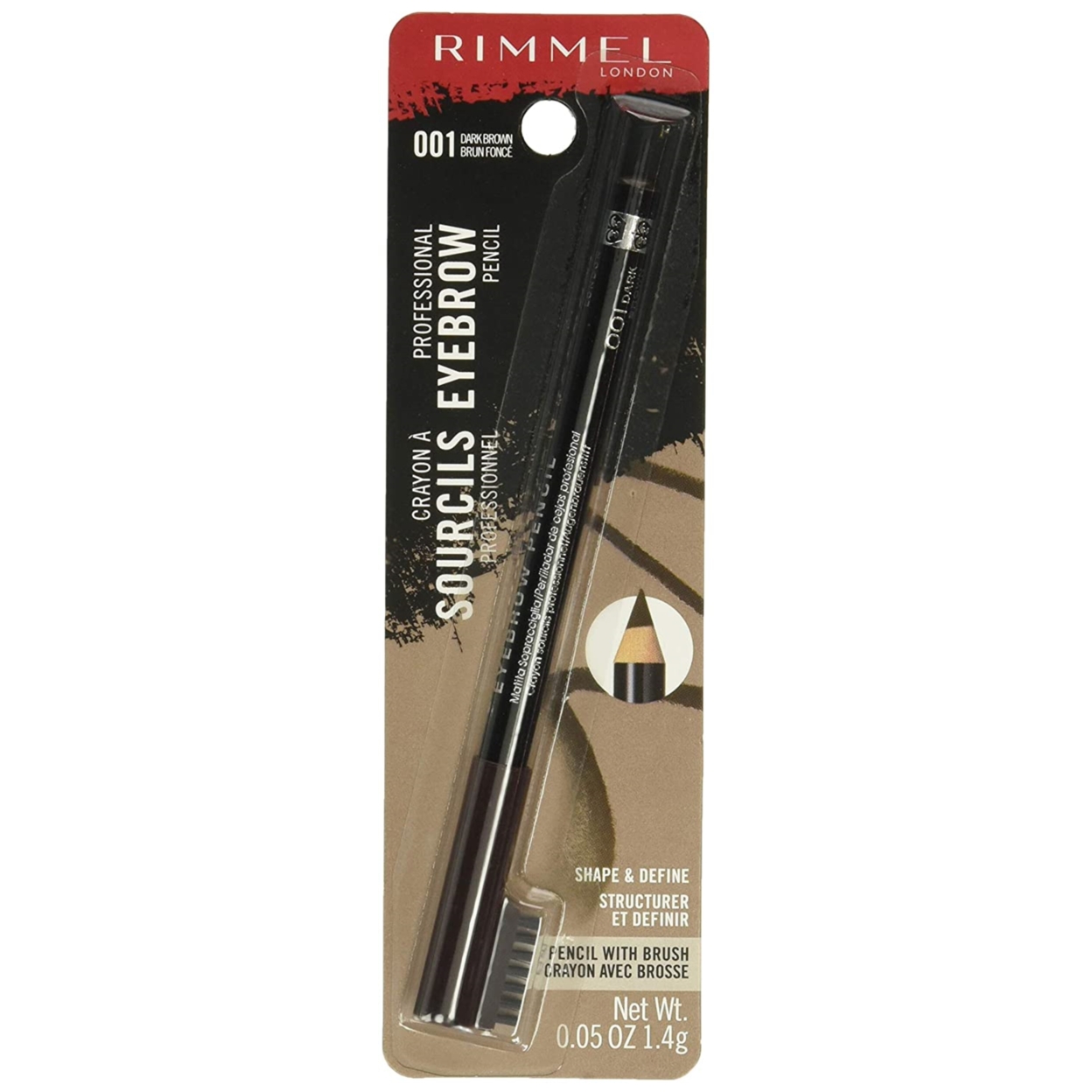 Rimmel Professional Eyebrow Dark Brown 001, 0.05 Ounces