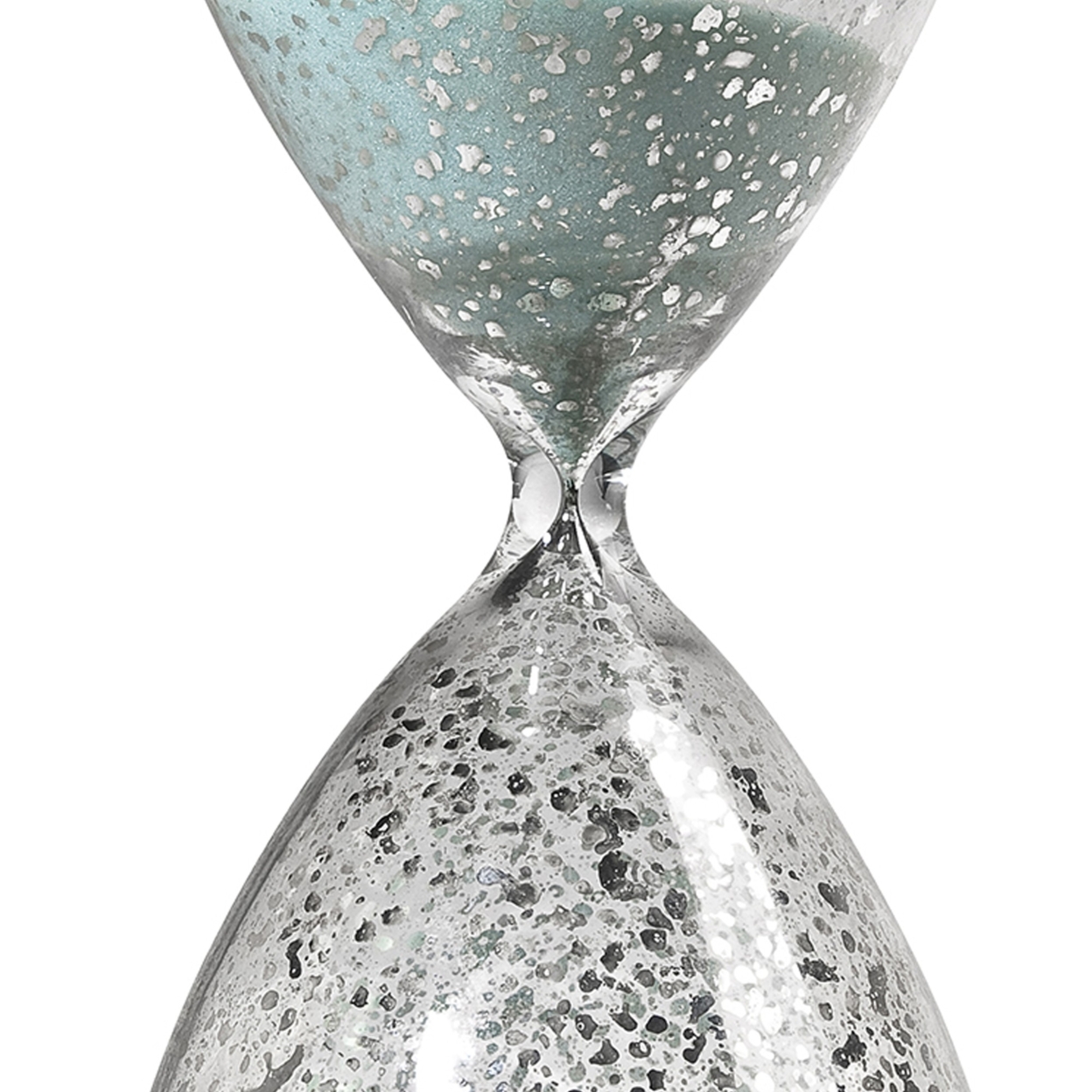 Doug 10 Inch Decorative 60 Minute Hourglass Accent Decor, Teal Blue Sand- Saltoro Sherpi