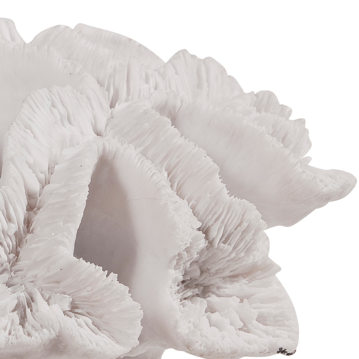 Lily 9 Inch Faux Coral Table Figurine, Polyresin Textured Sculpture, White- Saltoro Sherpi