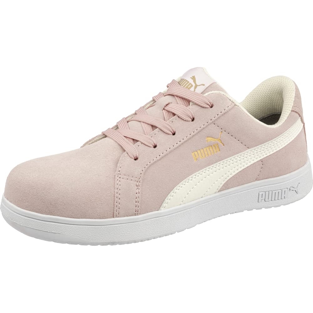 PUMA Safety Women's Iconic Low Composite Toe EH Work Shoes Pink Suede - 640145 PINK - PINK, 7.5