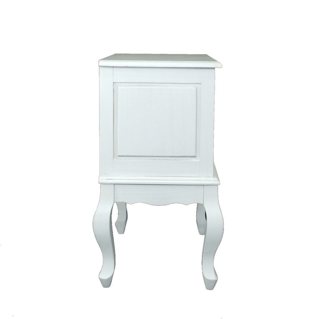 Mary 27 Inch Classic Wood Square Cabinet Table, 2 Drawers, Floral, White- Saltoro Sherpi- Saltoro Sherpi
