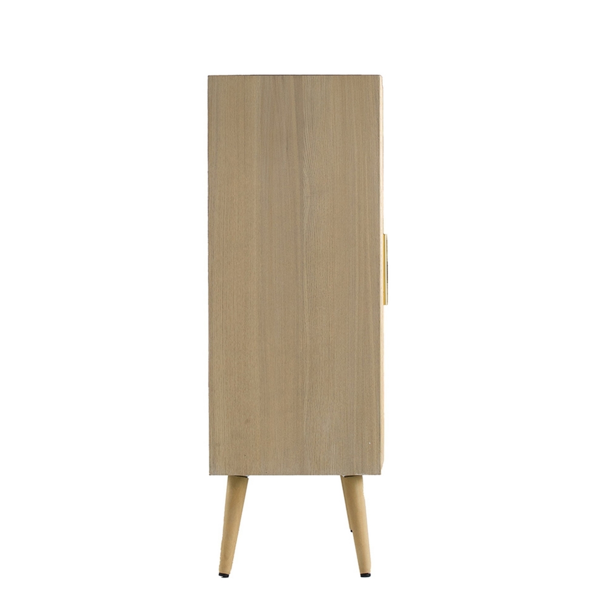 Dana 40 Inch Storage Cabinet, Wood Frame, 2 Shelves, 2 Rattan Doors, Brown, Saltoro Sherpi