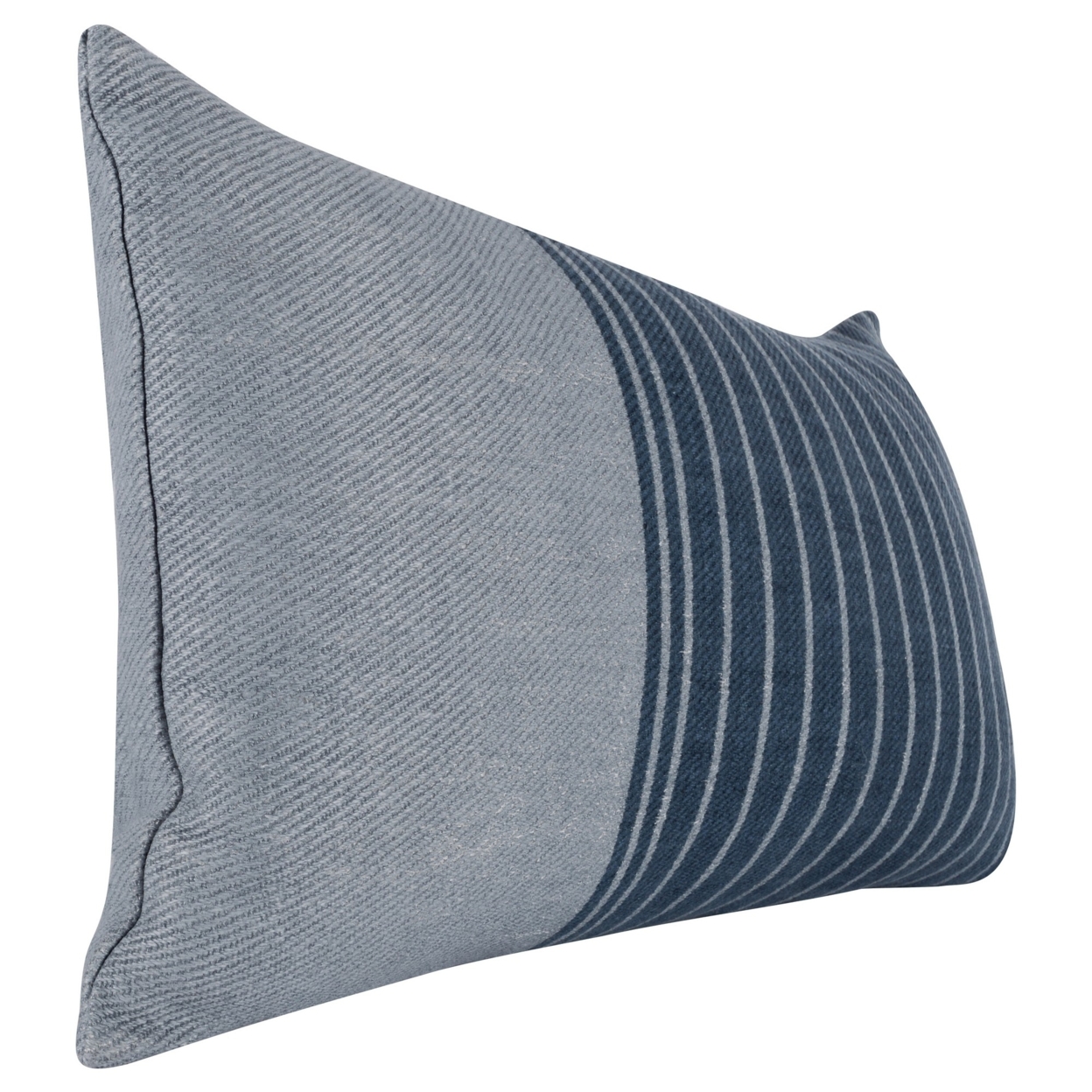 14 X 26 Linen Twill Accent Throw Pillow, Hand Printed Stripe Design, Gray, Saltoro Sherpi