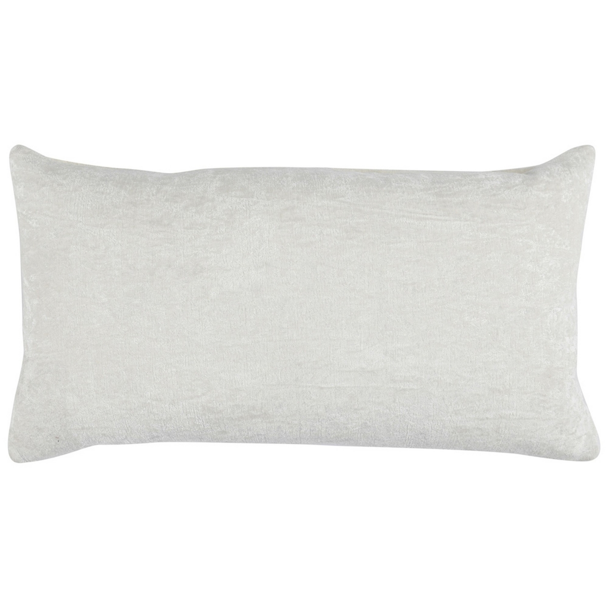 14 X 26 Lumbar Accent Throw Pillow, Hand Pleated, Vintage, Ivory White, Saltoro Sherpi