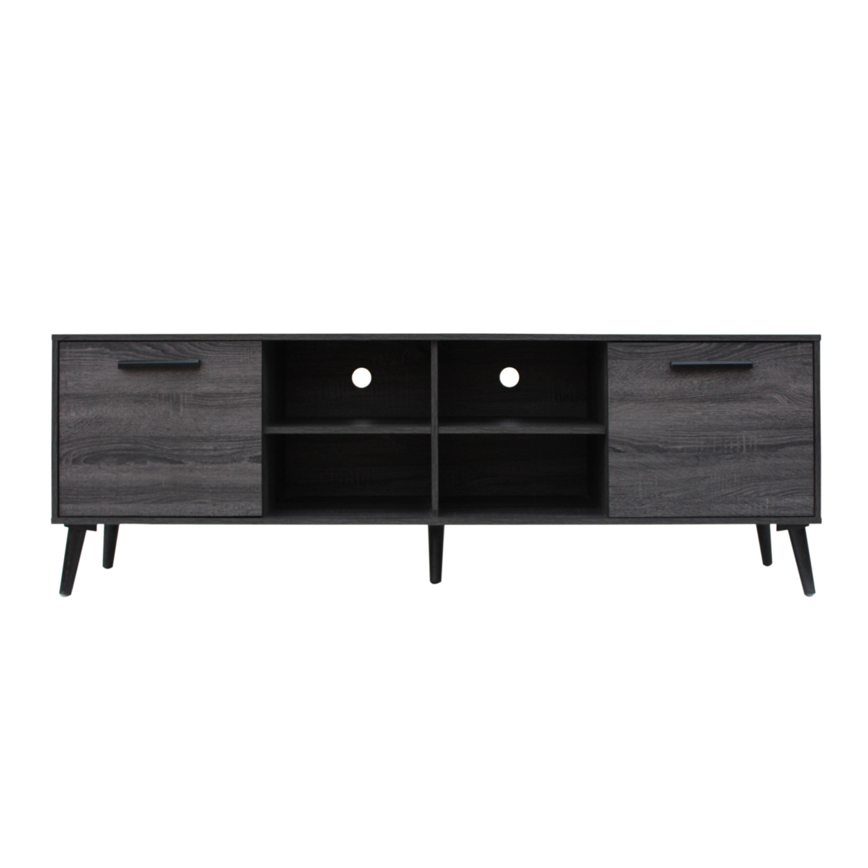 Angelica Mid Century Modern Faux Wood TV Stand - Gray Oak