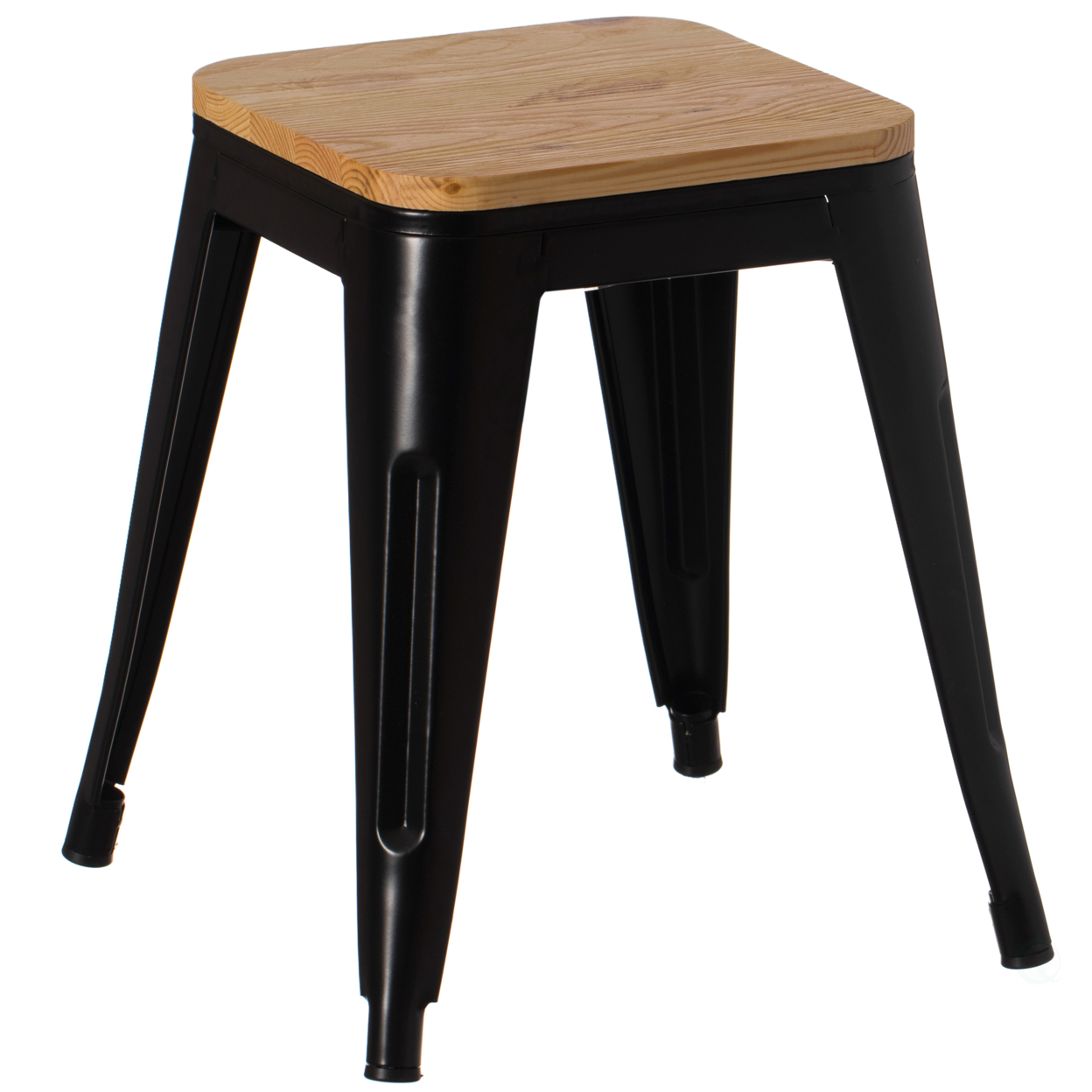 Decorative Accent Bar Stool For Indoor And Outdoor, Wooden Brown And Metal Black - Medium