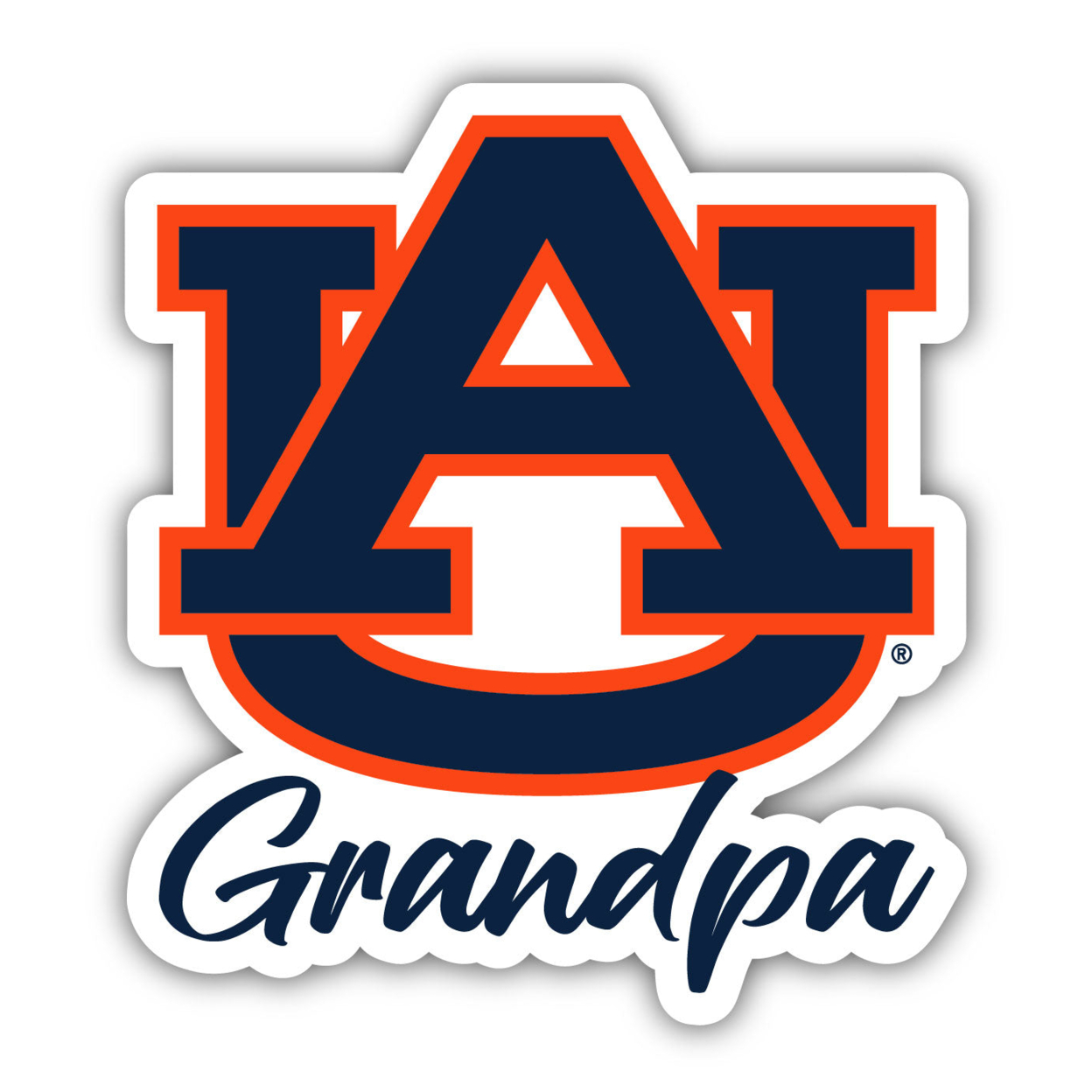 Auburn Tigers 4 Inch Proud Grandpa Die Cut Decal