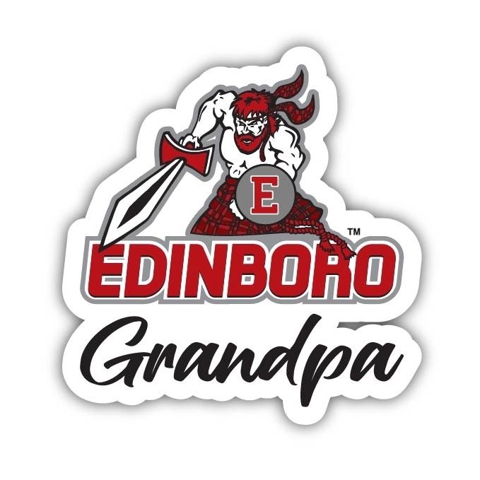 Edinboro University 4 Inch Proud Grandpa Die Cut Decal