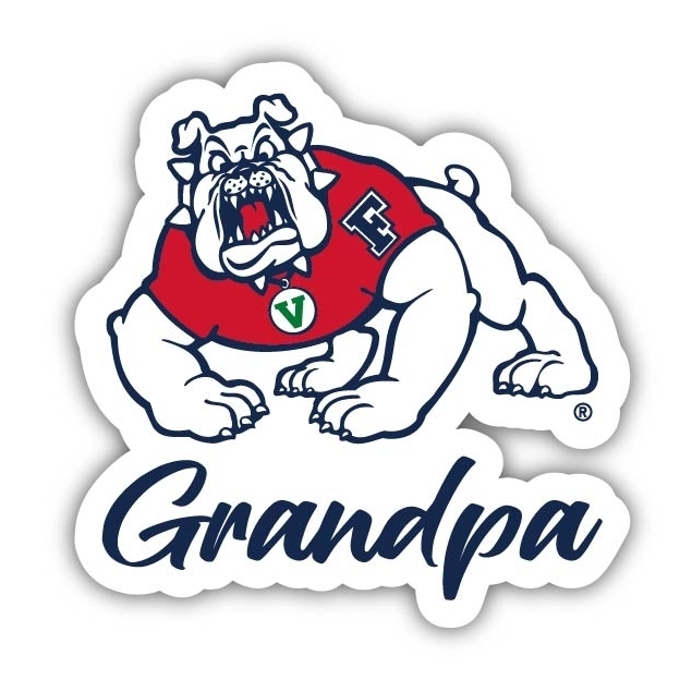 Fresno State Bulldogs 4 Inch Proud Grandpa Die Cut Decal