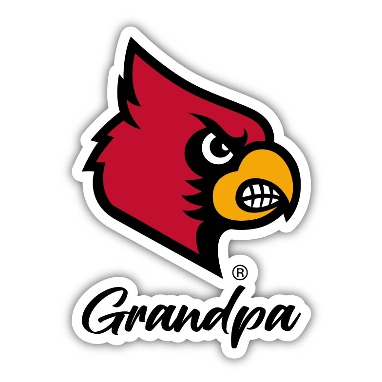 Louisville Cardinals 4 Inch Proud Grandpa Die Cut Decal