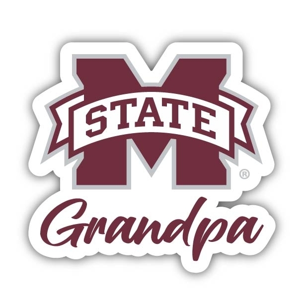 Mississippi State Bulldogs 4 Inch Proud Grandpa Die Cut Decal