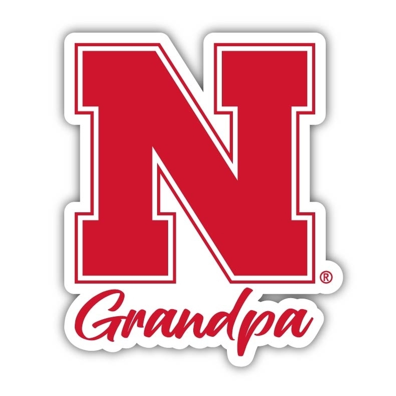 Nebraska Cornhuskers 4 Inch Proud Grandpa Die Cut Decal