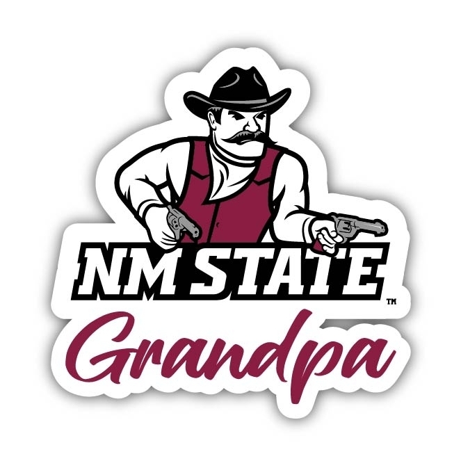 New Mexico State University Aggies 4 Inch Proud Grandpa Die Cut Decal