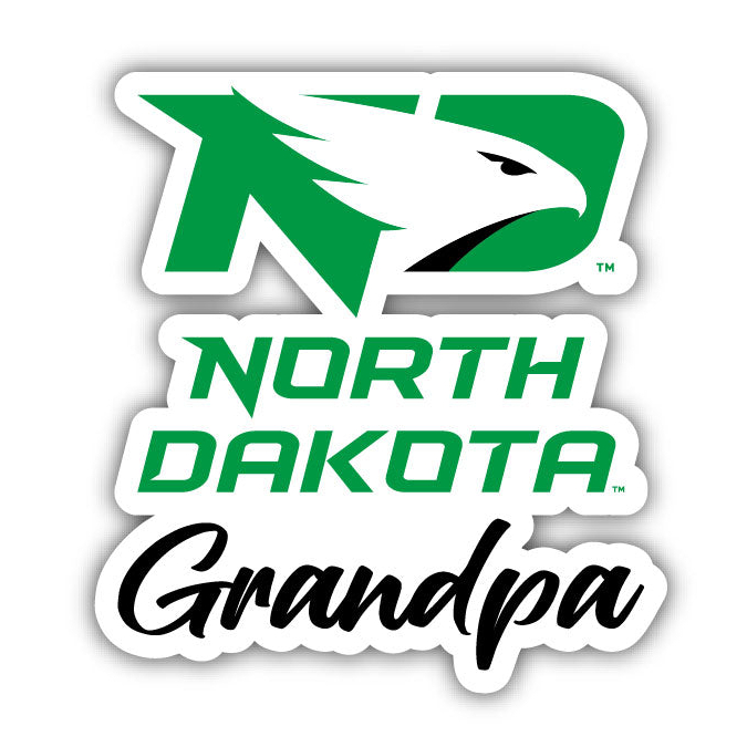 North Dakota Fighting Hawks 4 Inch Proud Grandpa Die Cut Decal