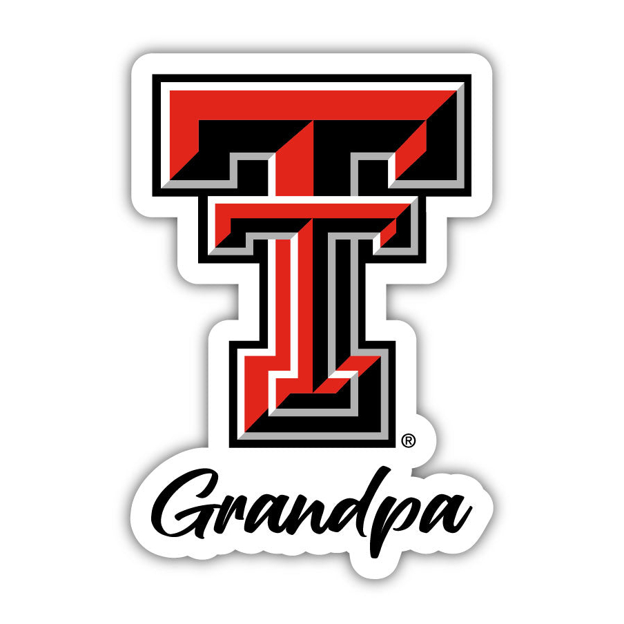 Texas Tech Red Raiders 4 Inch Proud Grandpa Die Cut Decal