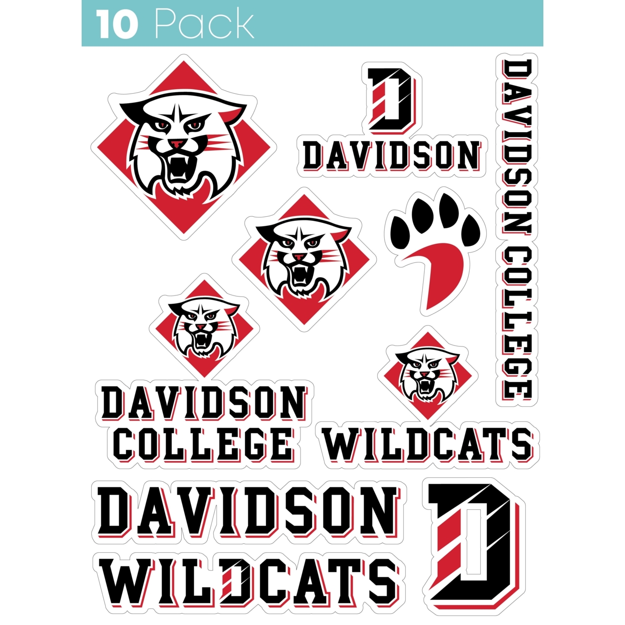 Davidson College 10 Pack Collegiate Vinyl Decal StickerÂ 