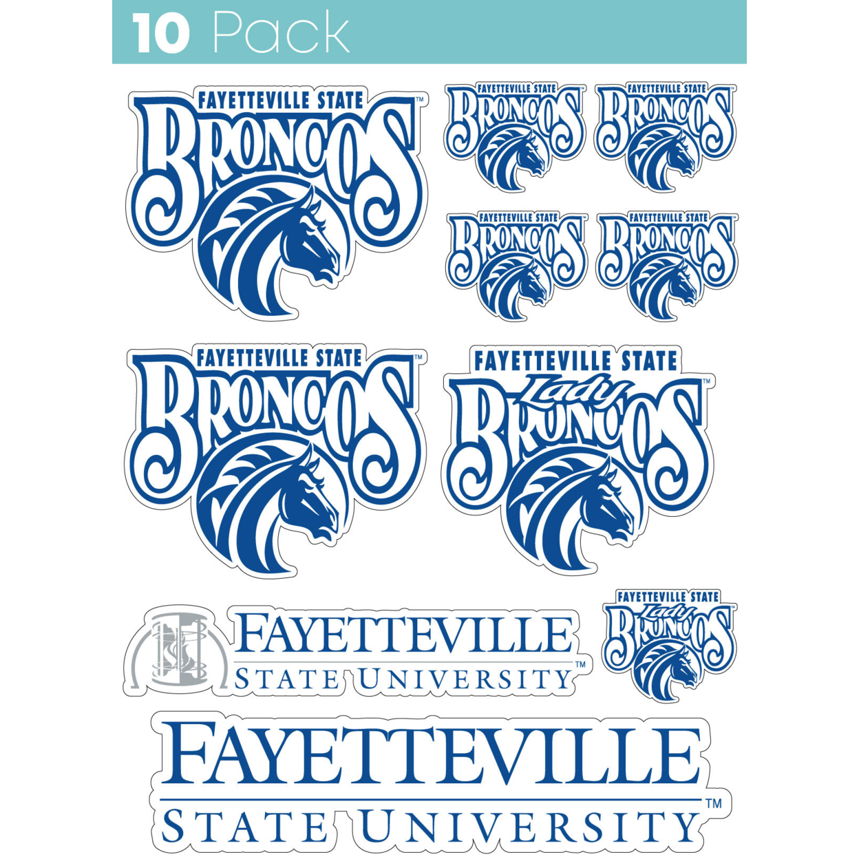 Fayetteville State University 10 Pack Collegiate Vinyl Decal StickerÂ 