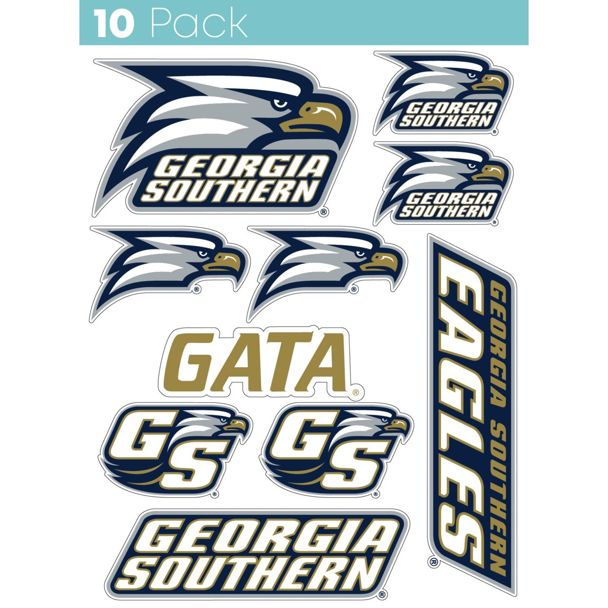 Georgia Southern Eagles 10 Pack Collegiate Vinyl Decal StickerÂ 