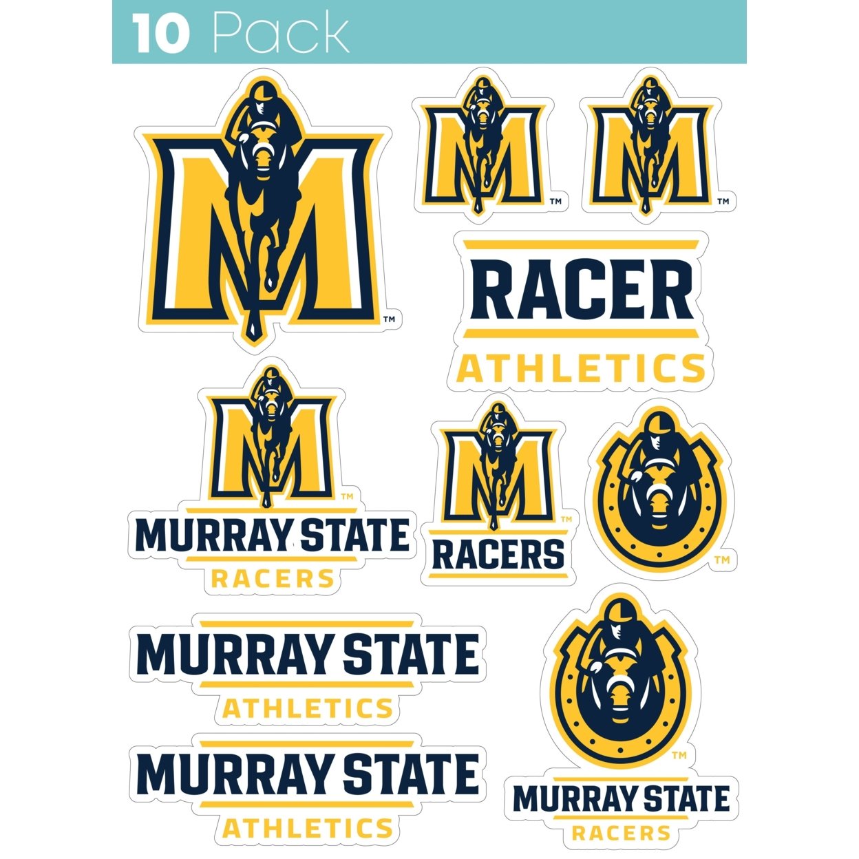 Murray State University 10 Pack Collegiate Vinyl Decal StickerÂ 