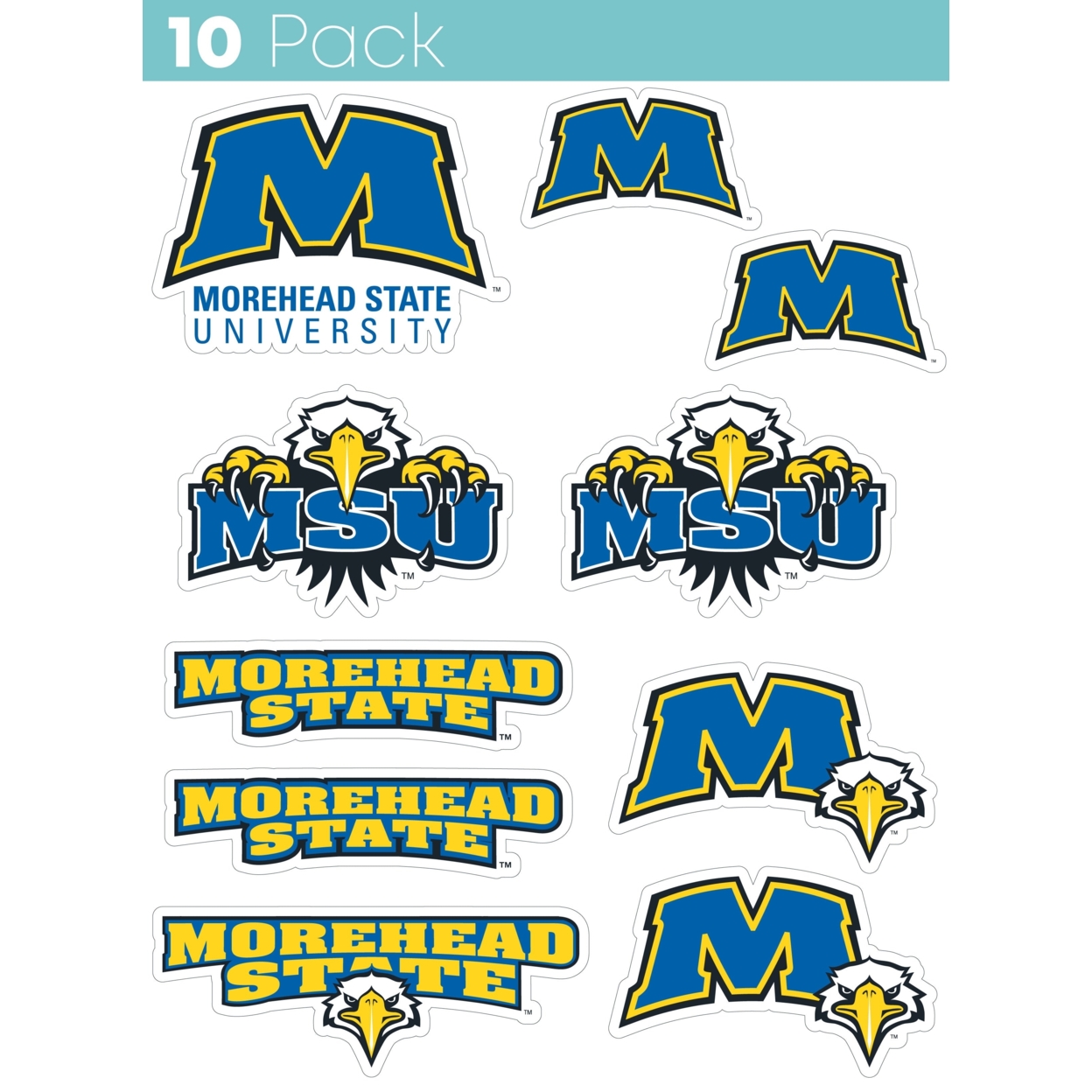 Morehead State University 10 Pack Collegiate Vinyl Decal StickerÂ 