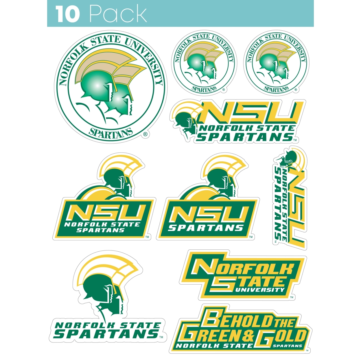 Norfolk State University 10 Pack Collegiate Vinyl Decal StickerÂ 