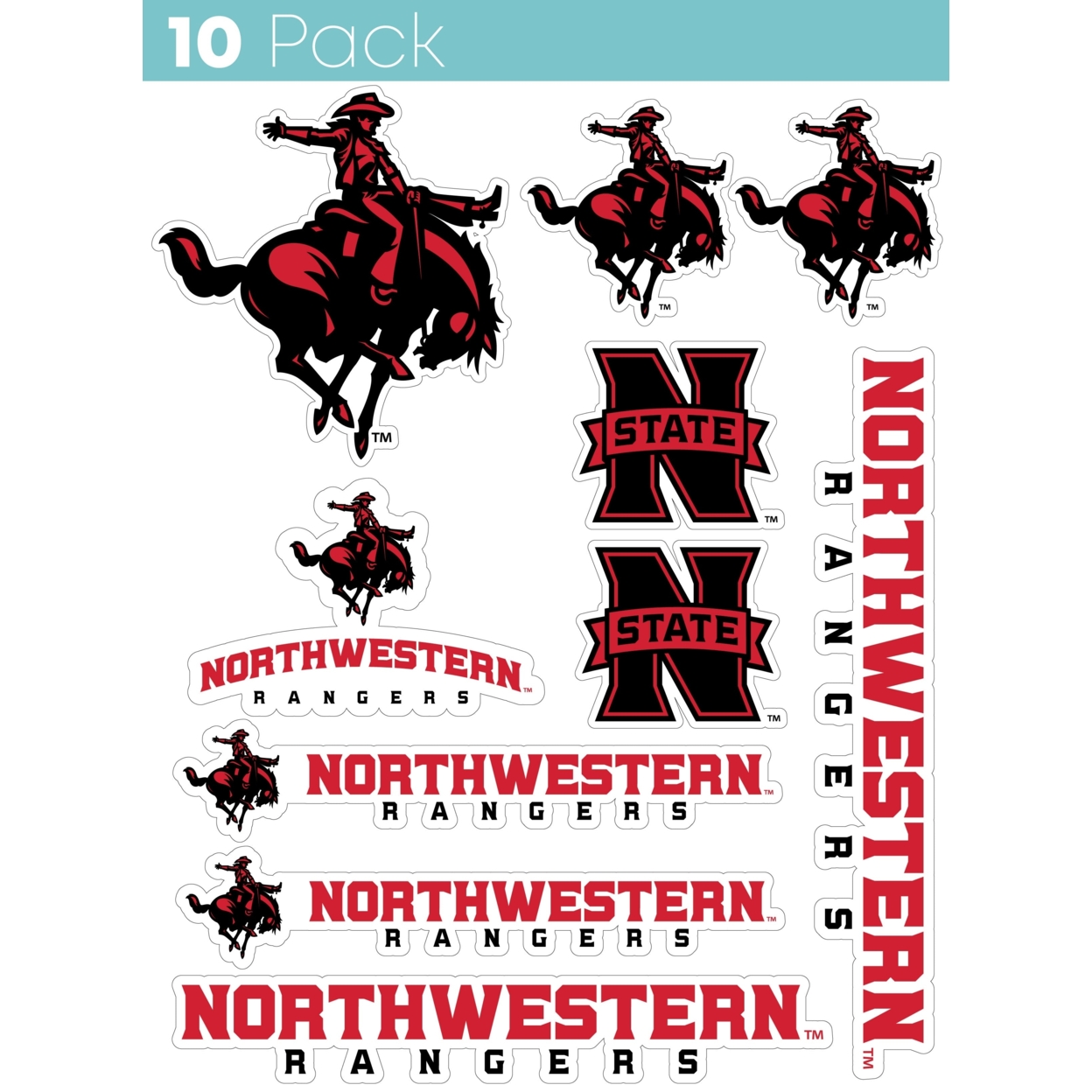 Northwestern Oklahoma State University 10 Pack Collegiate Vinyl Decal StickerÂ 