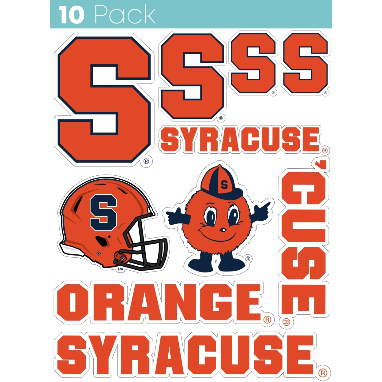 Syracuse Orange 10 Pack Collegiate Vinyl Decal StickerÂ 