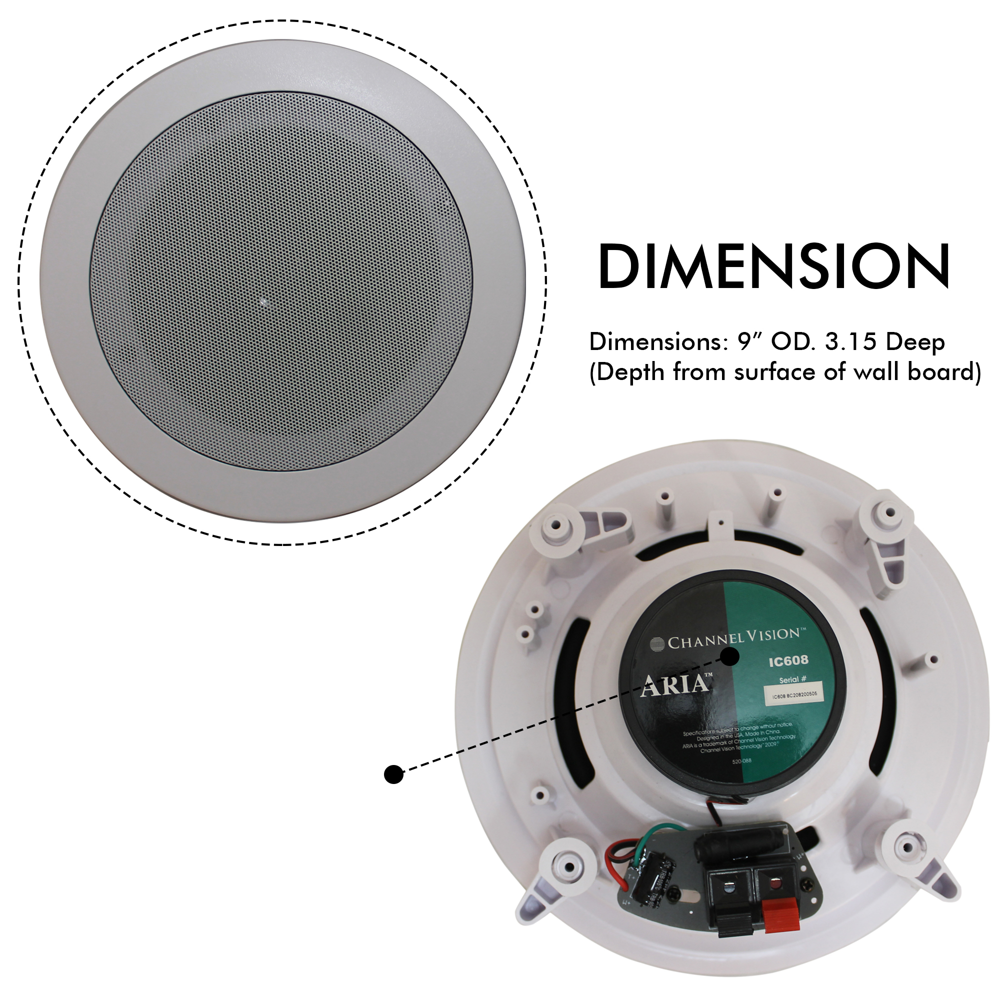 Pair Of 2-Way Stereo Sound 6.5'' Ceiling - Wall Mount Speakers With Woofer/Tweeter Flush Design Easy Installation