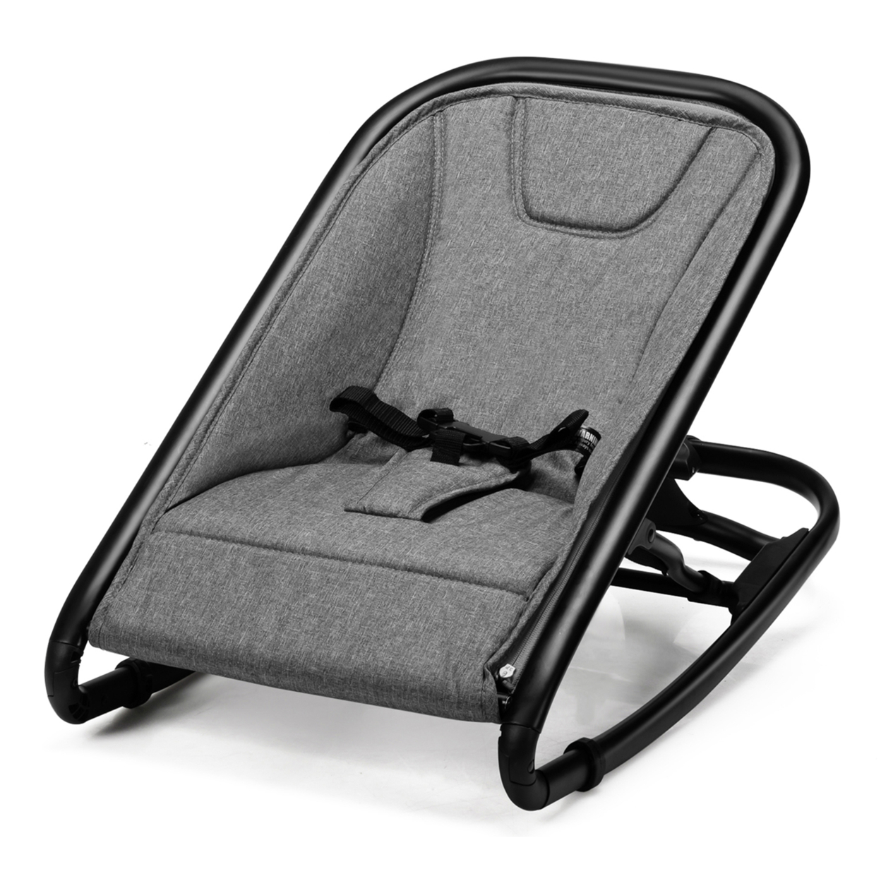 2 In 1 Folding Baby Rocker Bouncer Seat W/ 2 Adjustable Recline Positions - Light Grey