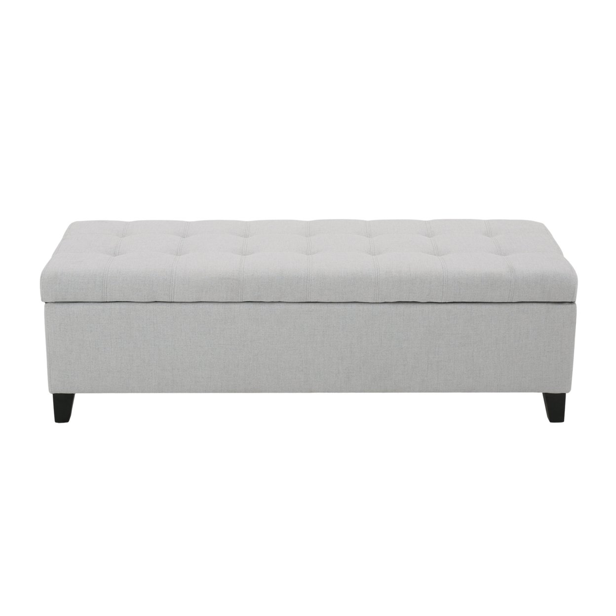 Sterling Fabric Tufted Storage Ottoman - Light Gray