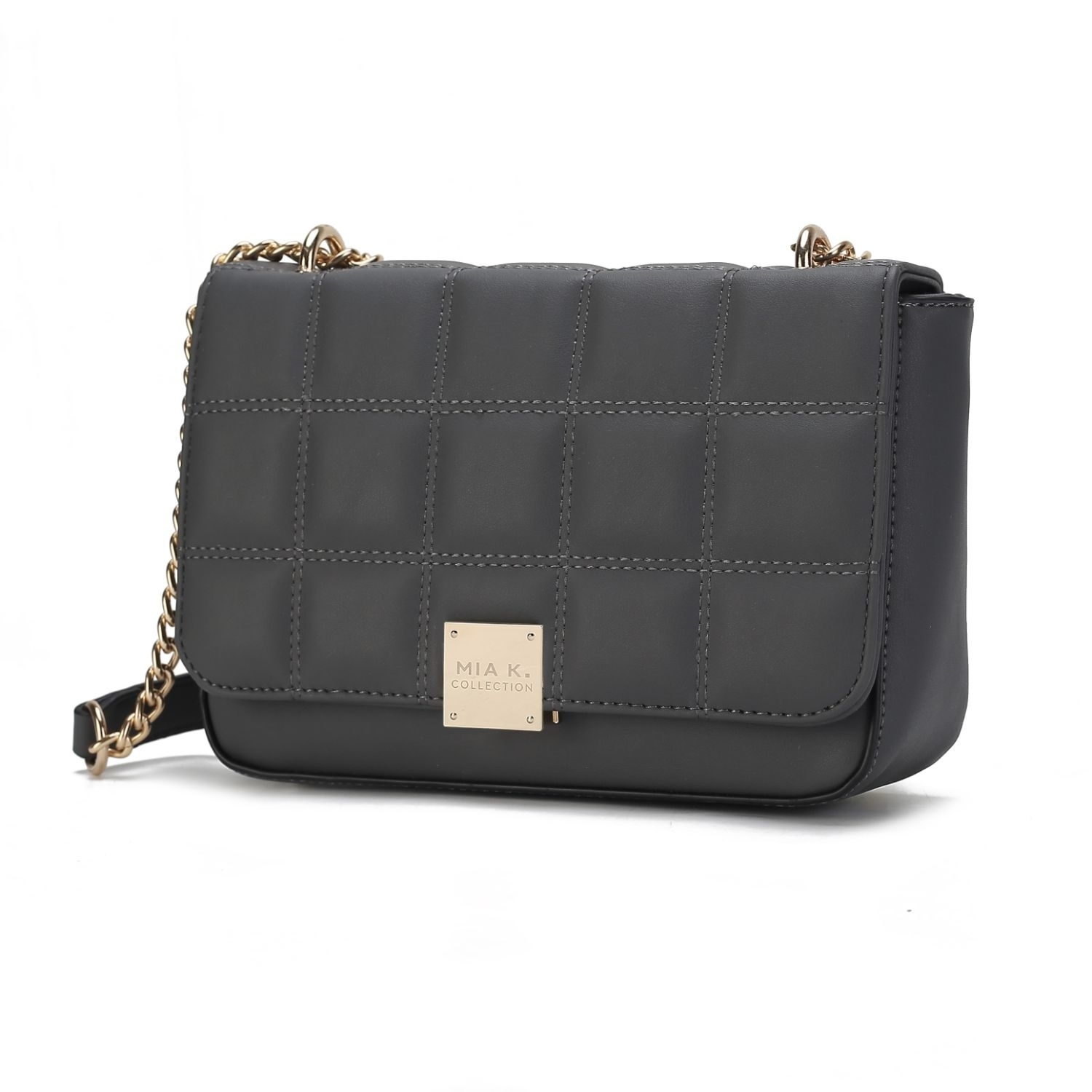 MKF Collection Nyra Quilted Vegan Leather Women's Shoulder Bag - Charcoal