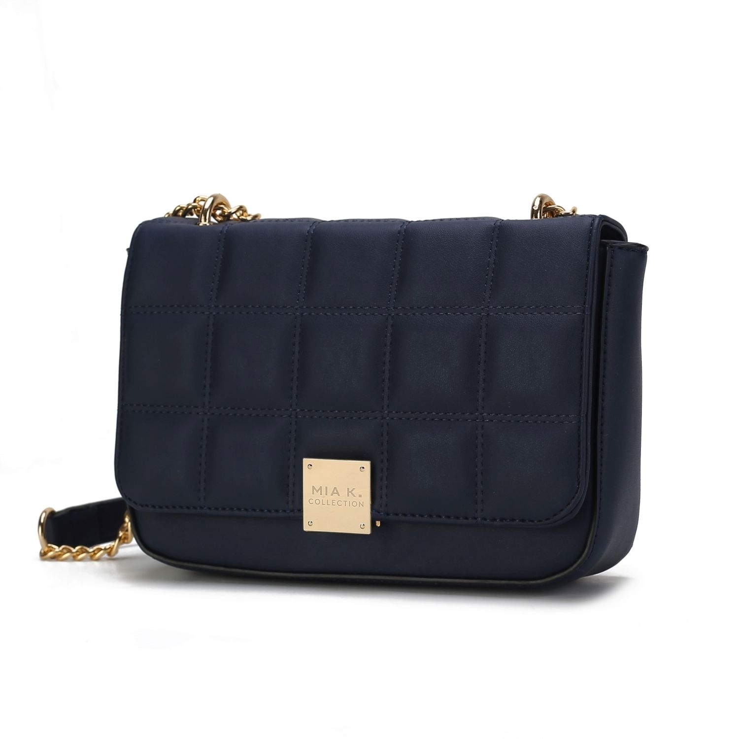 MKF Collection Nyra Quilted Vegan Leather Women's Shoulder Bag - Navy