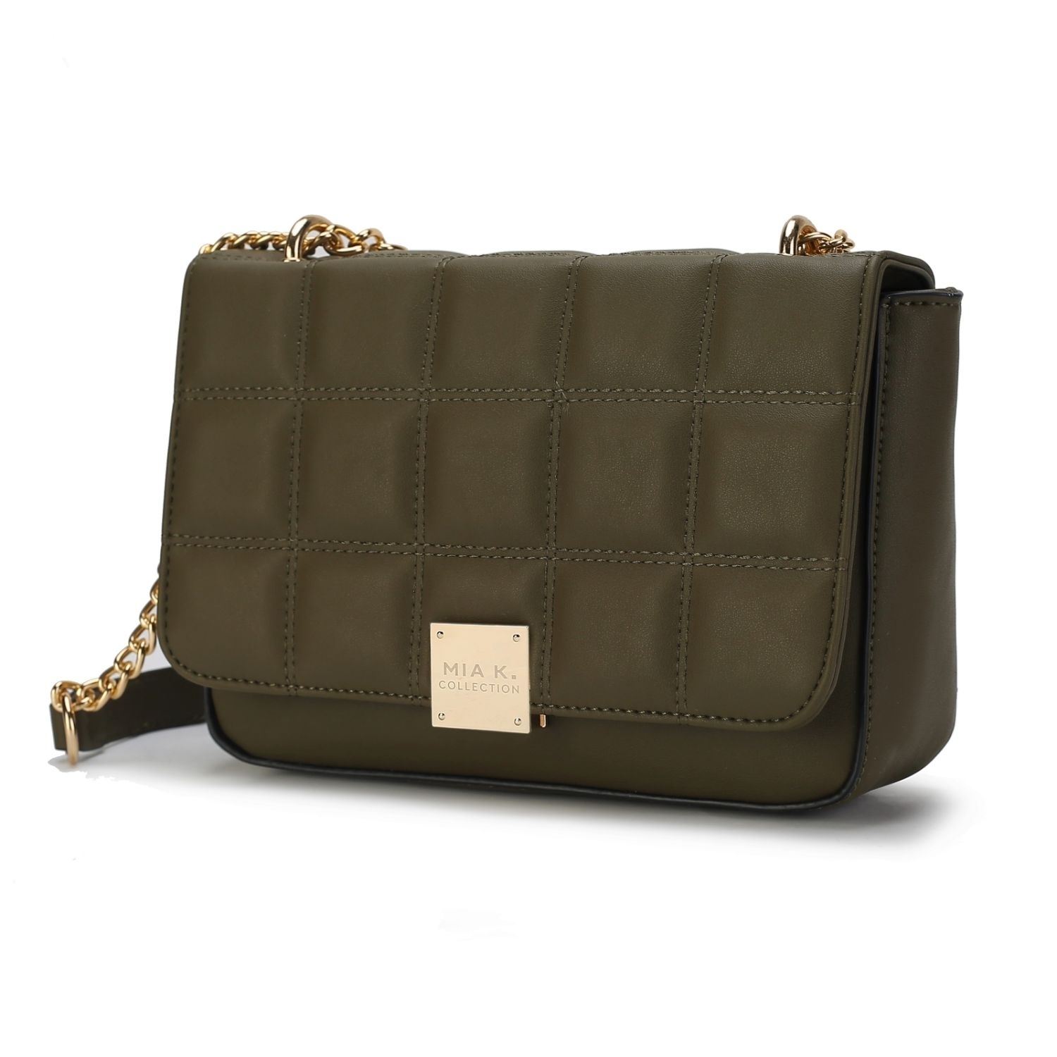 MKF Collection Nyra Quilted Vegan Leather Women's Shoulder Bag - Olive