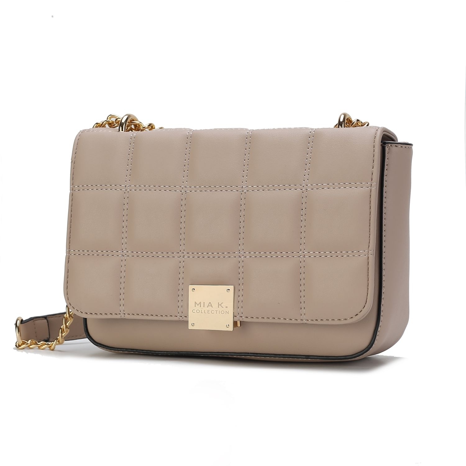 MKF Collection Nyra Quilted Vegan Leather Women's Shoulder Bag - Taupe