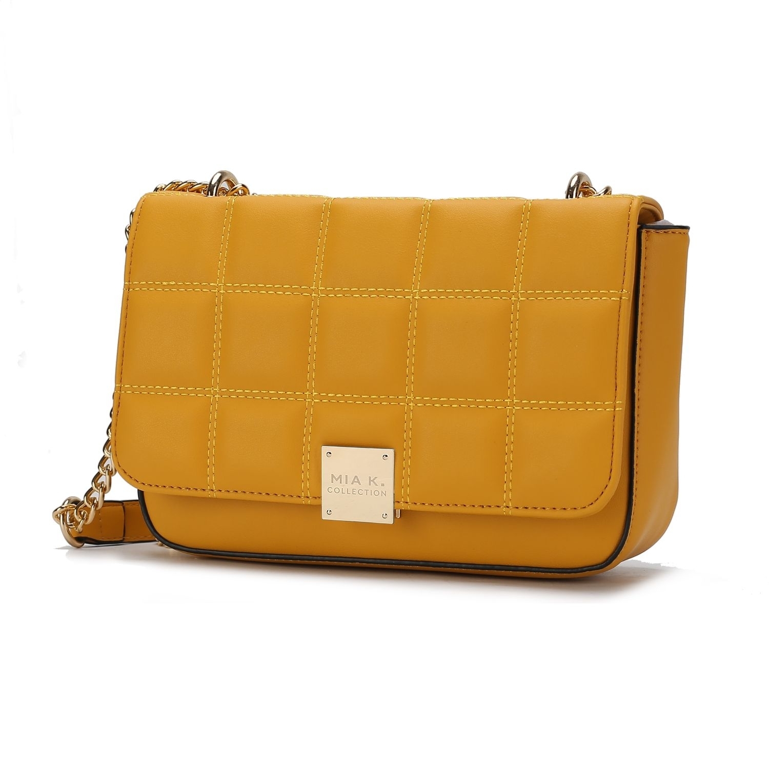 MKF Collection Nyra Quilted Vegan Leather Women's Shoulder Bag - Yellow