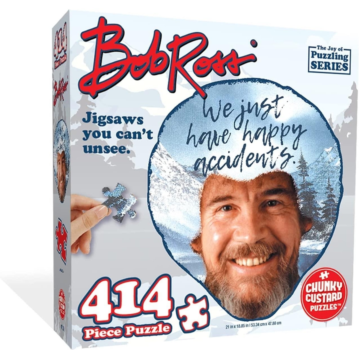 Bob Ross Happy Accidents 414 Piece Jigsaw Puzzle Joy Of Puzzling Series Mighty Mojo