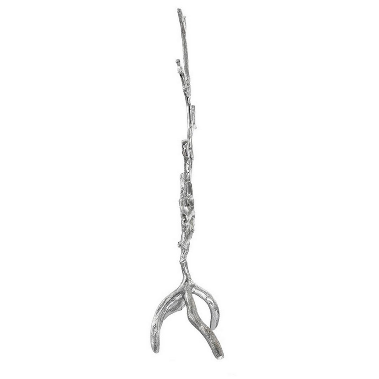 Set Of 2 Jewelry Hanging Racks, Tree Inspired Accent, Silver FInish- Saltoro Sherpi