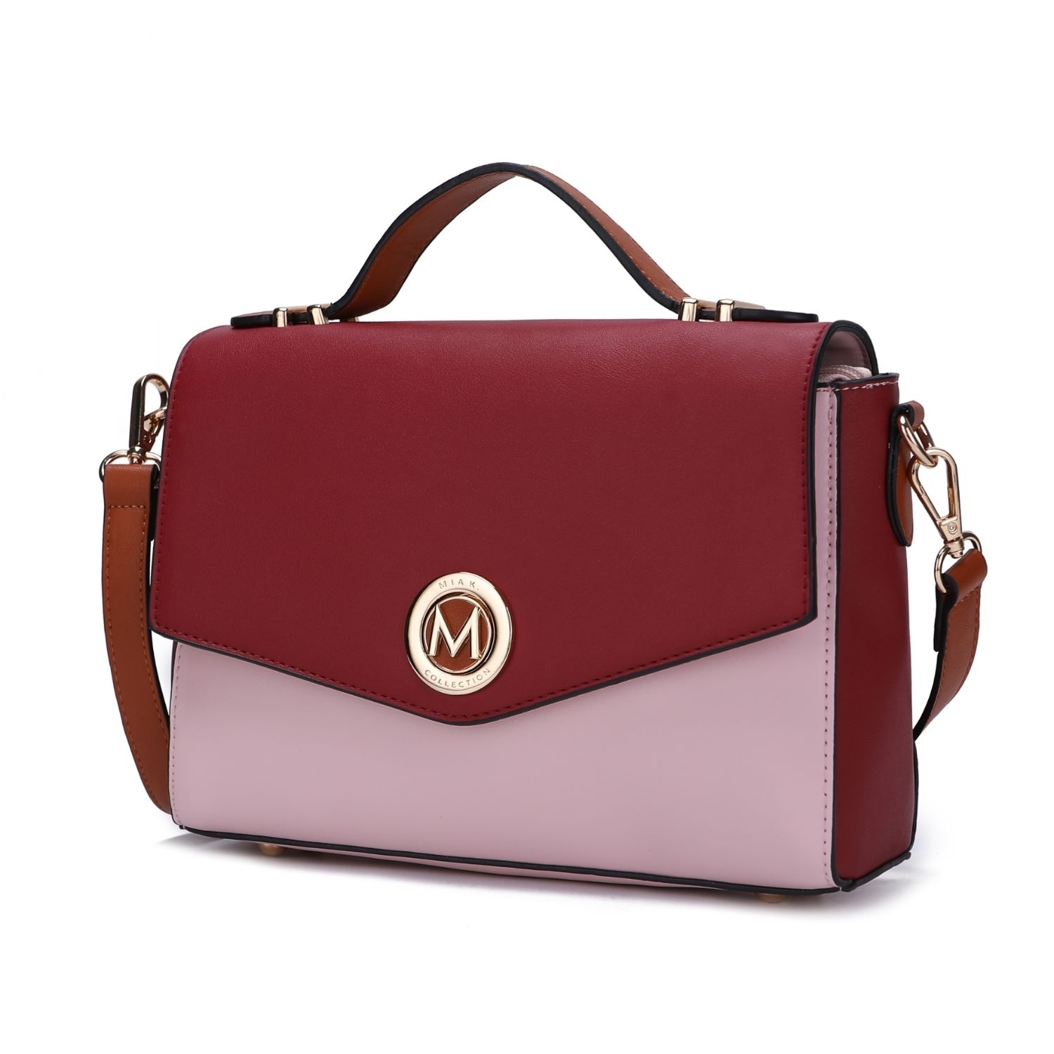 MKF Collection Zayla Color Block Vegan Leather Women's Shoulder Bag By Mia K. - Red-pink