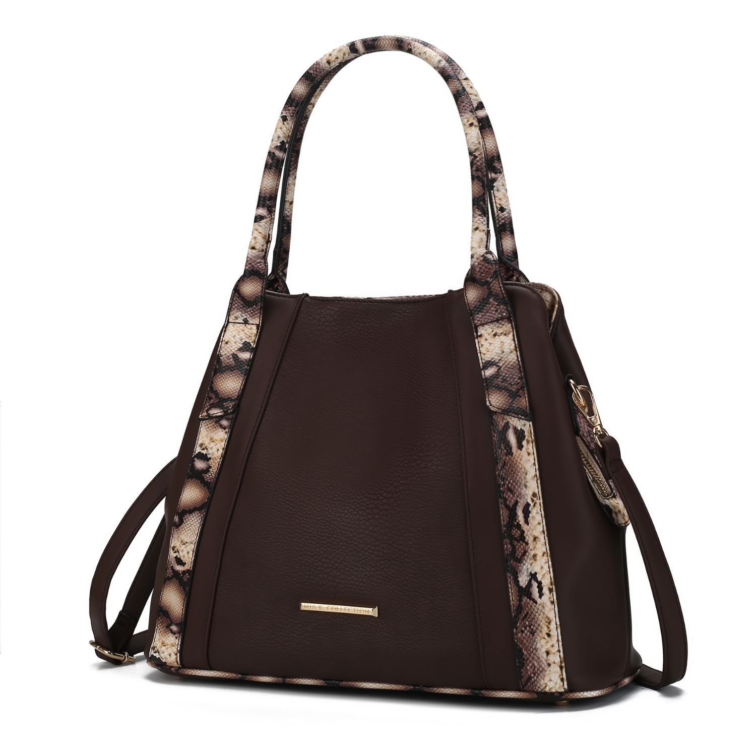 MKF Collection Kenna Snake Embossed Vegan Leather Women's Tote Bag By Mia K - Brown
