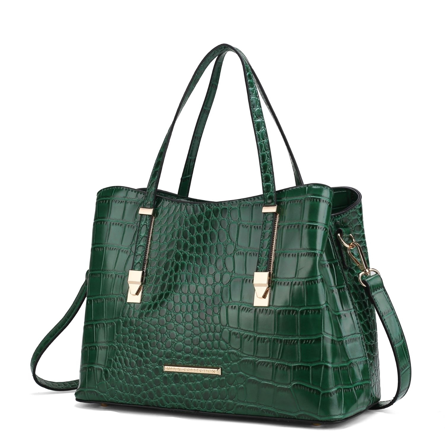 MKF Collection Aurelia Crocodile Embossed Vegan Leather Women's Tote Bag By Mia K - Dark Green