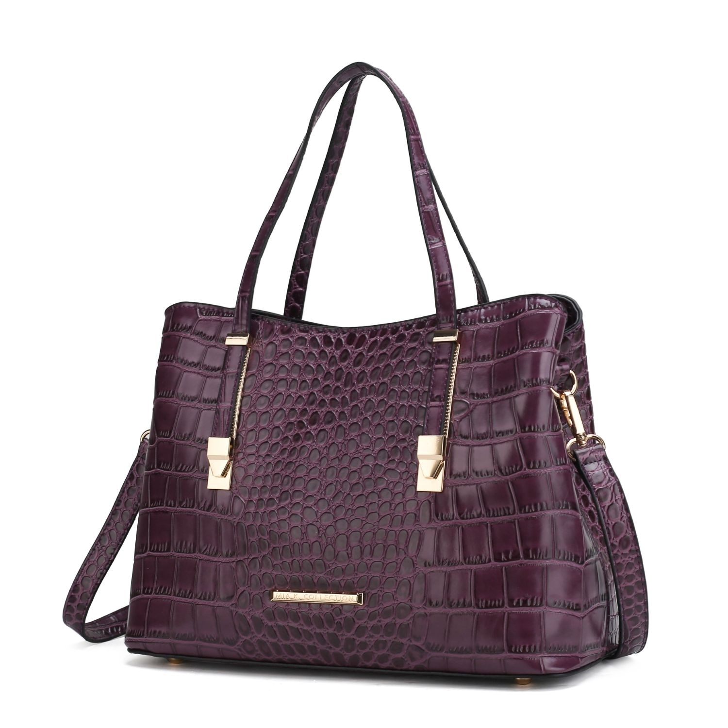 MKF Collection Aurelia Crocodile Embossed Vegan Leather Women's Tote Bag By Mia K - Purple