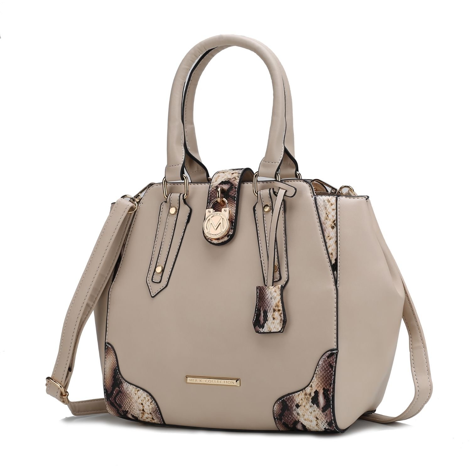 MKF Collection Lorena Snake Embossed Vegan Leather Women's Satchel Bag By Mia K - Charcoal