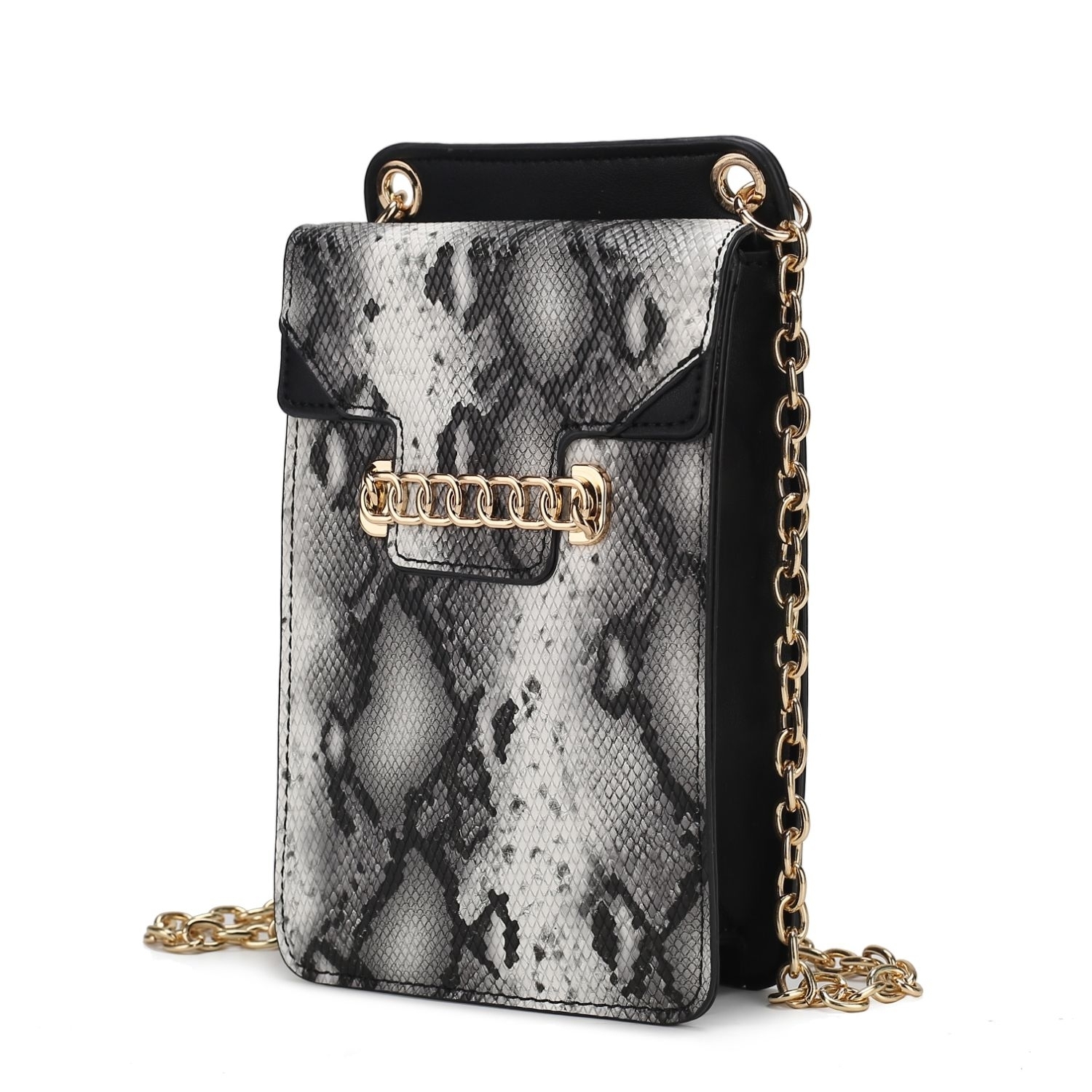 MKF Collection Yael Snake Embossed Vegan Leather Phone Crossbody By Mia K - Charcoal